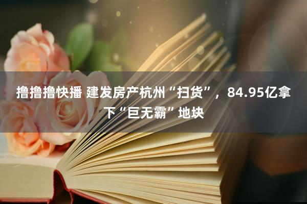 撸撸撸快播 建发房产杭州“扫货”，84.95亿拿下“巨无霸”地块