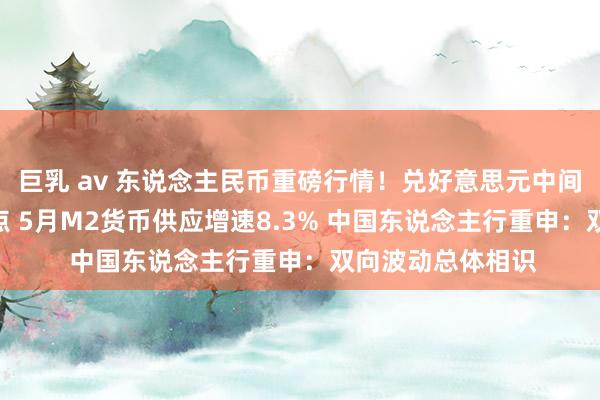 巨乳 av 东说念主民币重磅行情！兑好意思元中间价再下调116基点 5月M2货币供应增速8.3% 中国东说念主行重申：双向波动总体相识