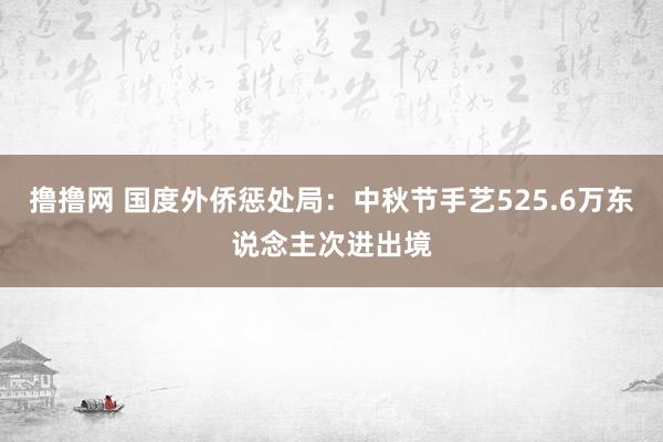 撸撸网 国度外侨惩处局：中秋节手艺525.6万东说念主次进出境