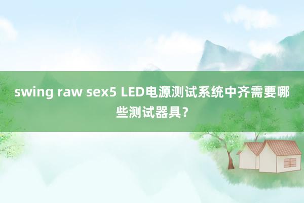 swing raw sex5 LED电源测试系统中齐需要哪些测试器具？