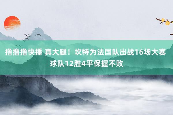 撸撸撸快播 真大腿！坎特为法国队出战16场大赛 球队12胜4平保握不败