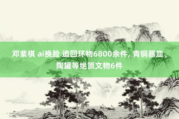 邓紫棋 ai换脸 追回环物6800余件, 青铜器皿、陶罐等绝顶文物6件