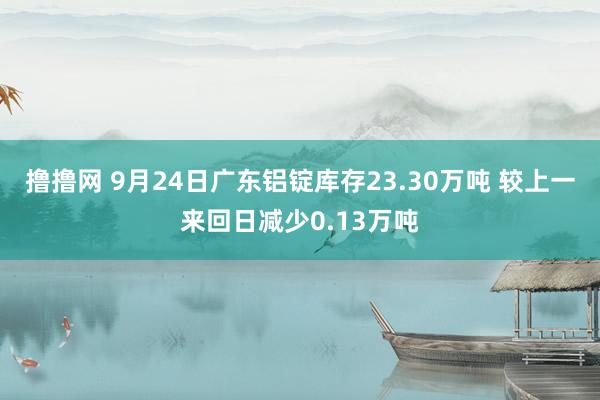 撸撸网 9月24日广东铝锭库存23.30万吨 较上一来回日减少0.13万吨