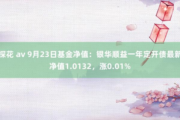 探花 av 9月23日基金净值：银华顺益一年定开债最新净值1.0132，涨0.01%