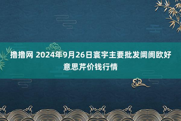 撸撸网 2024年9月26日寰宇主要批发阛阓欧好意思芹价钱行情