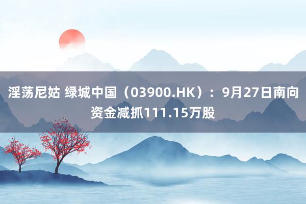 淫荡尼姑 绿城中国（03900.HK）：9月27日南向资金减抓111.15万股