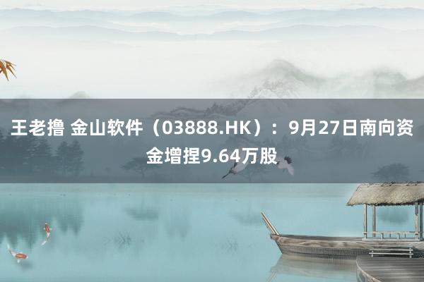 王老撸 金山软件（03888.HK）：9月27日南向资金增捏9.64万股