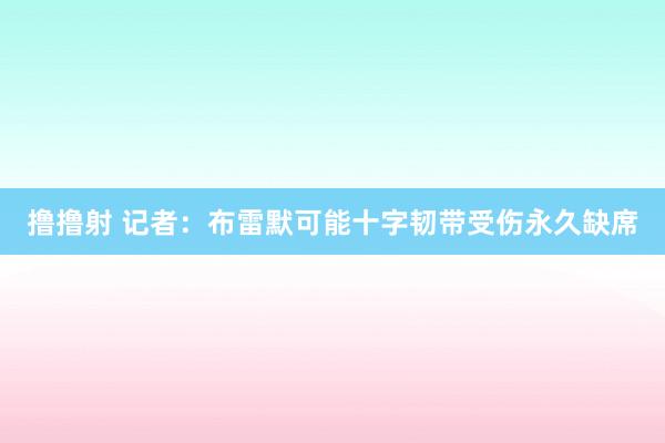 撸撸射 记者：布雷默可能十字韧带受伤永久缺席