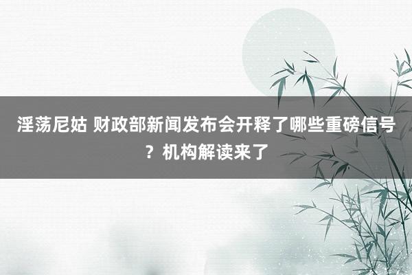 淫荡尼姑 财政部新闻发布会开释了哪些重磅信号？机构解读来了