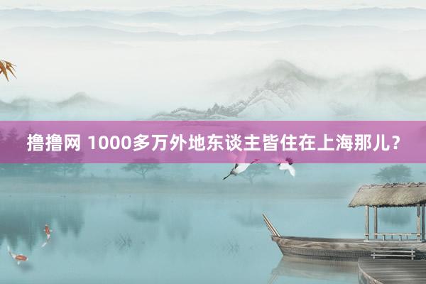 撸撸网 1000多万外地东谈主皆住在上海那儿？