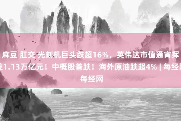 麻豆 肛交 光刻机巨头跌超16%，英伟达市值通宵挥发1.13万亿元！中概股普跌！海外原油跌超4% | 每经网