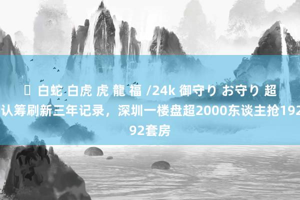 ✨白蛇 白虎 虎 龍 福 /24k 御守り お守り 超10倍认筹刷新三年记录，深圳一楼盘超2000东谈主抢192套房