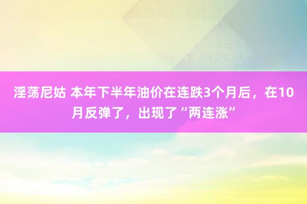 淫荡尼姑 本年下半年油价在连跌3个月后，在10月反弹了，出现了“两连涨”