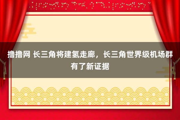 撸撸网 长三角将建氢走廊，长三角世界级机场群有了新证据