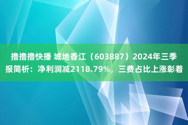 撸撸撸快播 城地香江（603887）2024年三季报简析：净利润减2118.79%，三费占比上涨彰着