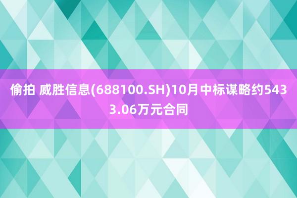 偷拍 威胜信息(688100.SH)10月中标谋略约5433.06万元合同