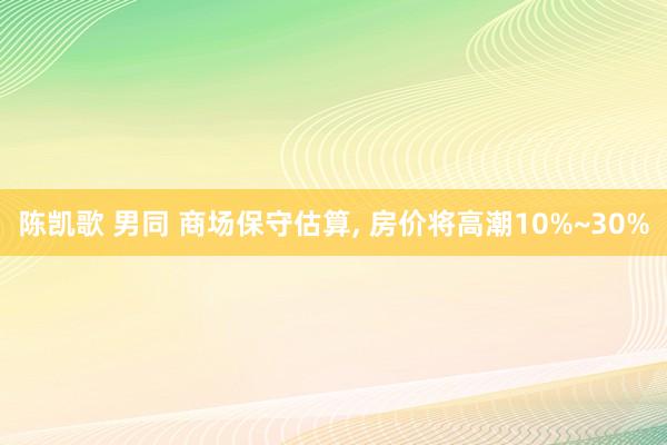 陈凯歌 男同 商场保守估算， 房价将高潮10%~30%