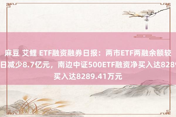 麻豆 艾鲤 ETF融资融券日报：两市ETF两融余额较前一来回日减少8.7亿元，南边中证500ETF融资净买入达8289.41万元