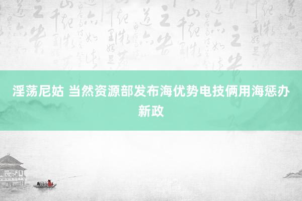 淫荡尼姑 当然资源部发布海优势电技俩用海惩办新政