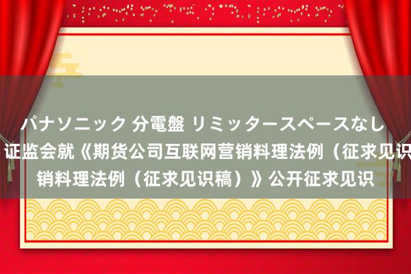 パナソニック 分電盤 リミッタースペースなし 露出・半埋込両用形 证监会就《期货公司互联网营销料理法例（征求见识稿）》公开征求见识