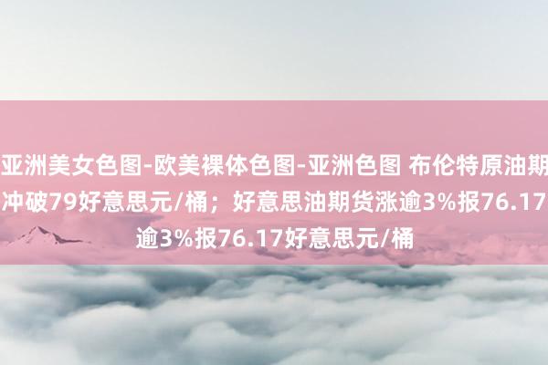 亚洲美女色图-欧美裸体色图-亚洲色图 布伦特原油期货高潮2.8%冲破79好意思元/桶；好意思油期货涨逾3%报76.17好意思元/桶