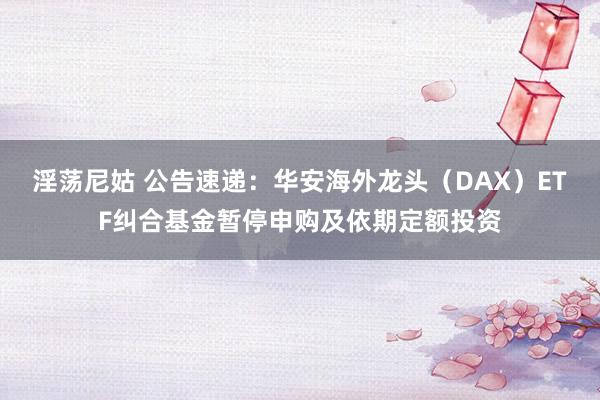 淫荡尼姑 公告速递：华安海外龙头（DAX）ETF纠合基金暂停申购及依期定额投资